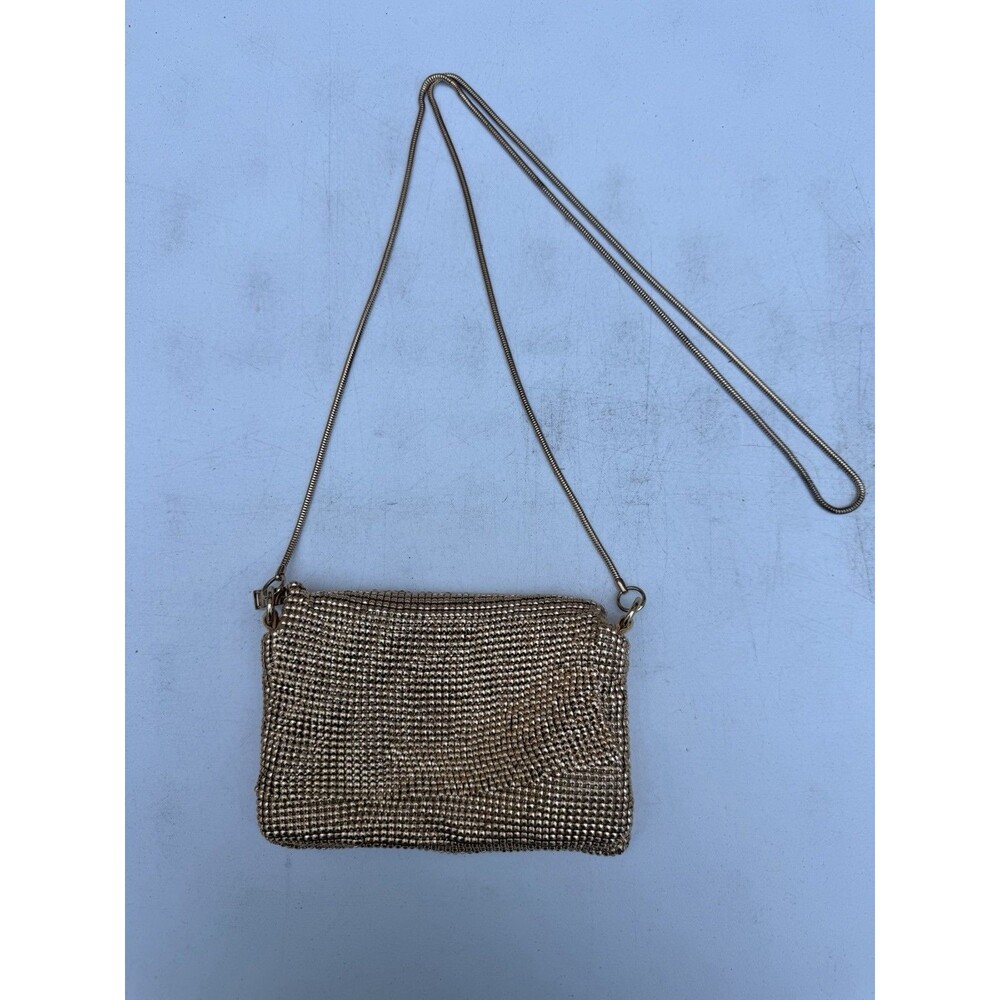 Vintage Gold Mesh Purse Handbag Pouch Clutch Bag Crossbody Cocktail Disco
